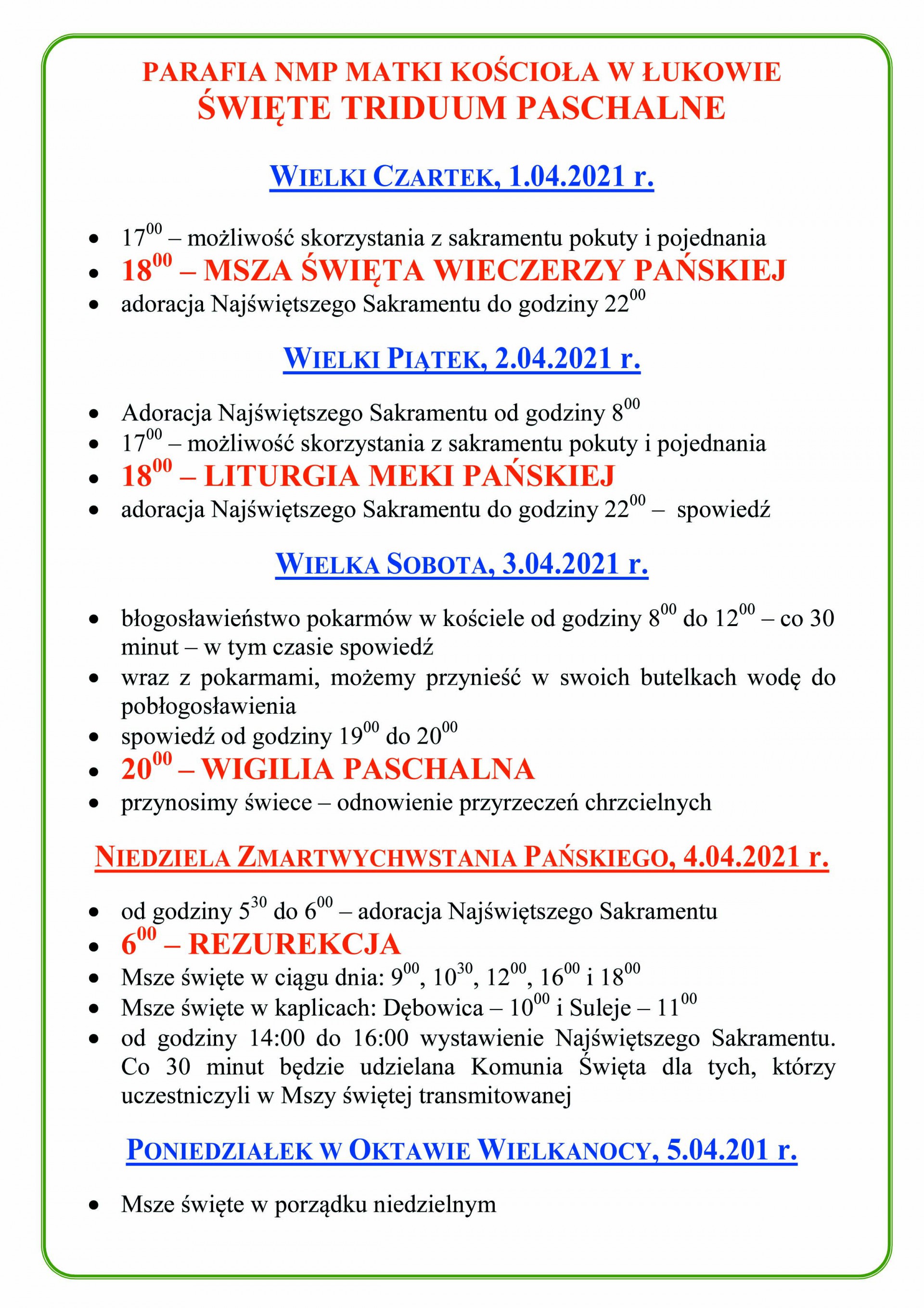 ŚWIĘTE TRIDUUM PASCHALNE